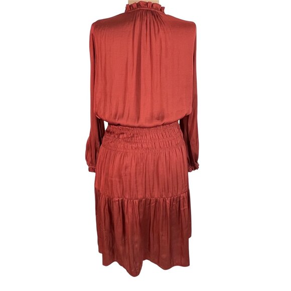 Grade & Gather Rust Smocked Drop Waist Peasant Gypsy Dress Size S Feminine - Picture 8 of 12